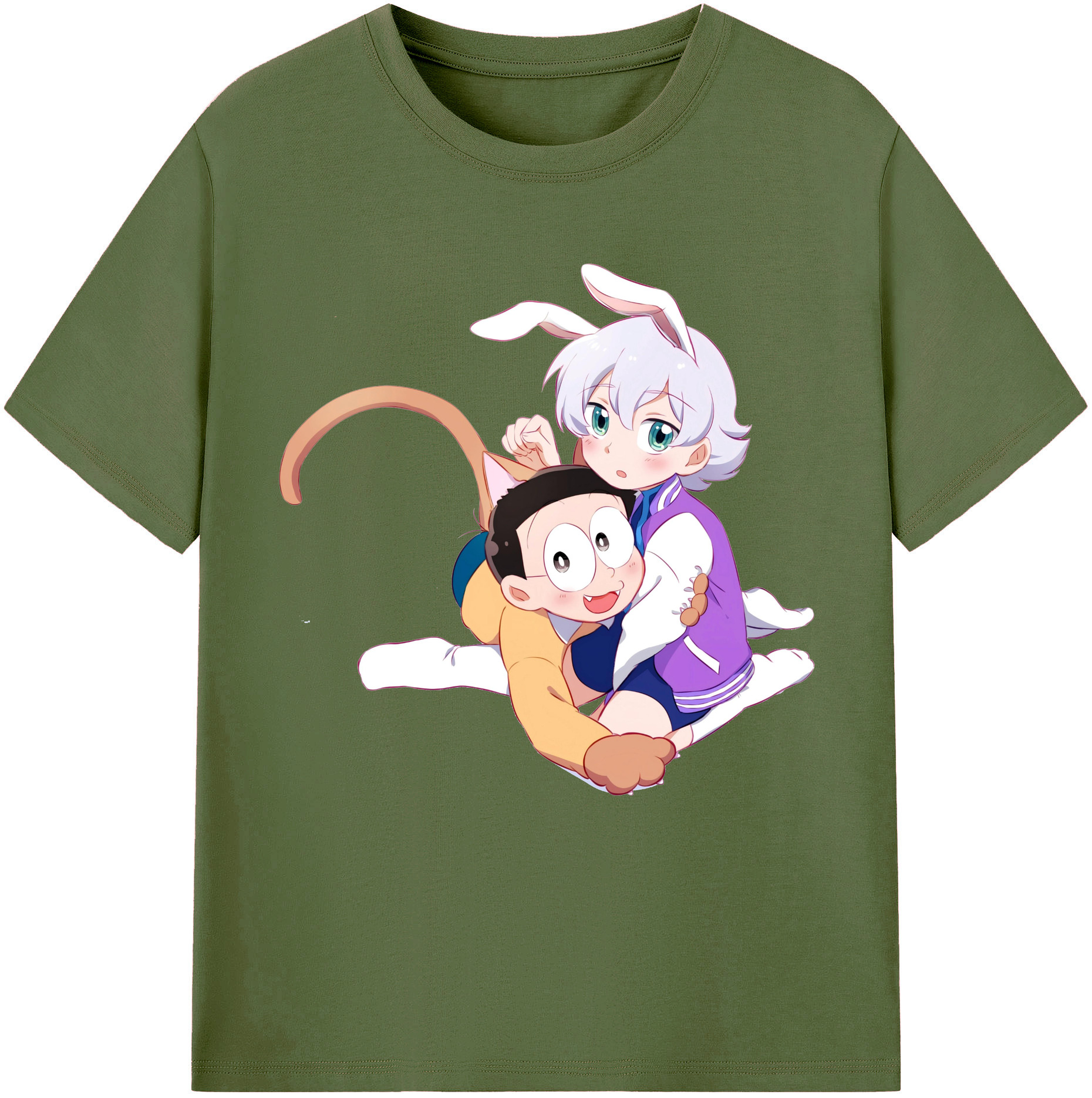 （画像用） ドラえもん 野比 のび太 Doraemon Nobita Nobi 綿100％半袖Tシャツ（フロントプリント）